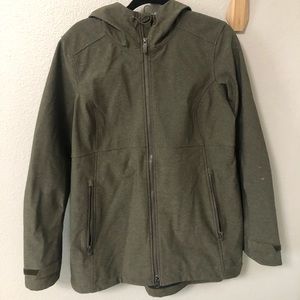 REI women’s green raincoat